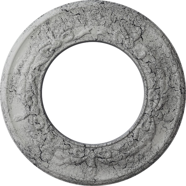 Ekena Millwork Salem Medallion (Canopies up to 7 1/8"), 13 1/4"OD x 7 1/8"ID x 7/8"P, Ultra Pure White Crackle CM13SAUWC - main